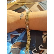 Xuping Jewelry 14K Altın Kaplama Geniş Form Modern Gold Bileklik