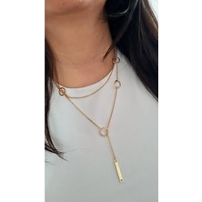 CM Jewelry 14K Altın Renk Dolamalı Tasarım Kolye