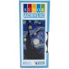 Lento Desing Südor 10 Renk Akrilik Boya Seti - Çocuklar Için Güvenli Sağlığa Zararsız Hobi ve Sanat Boyası