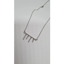 Xuping Jewelry Çelik Silver Hareketli Taş Detaylı Kolye