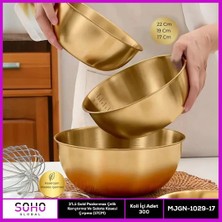 Mabelme Store 2'li Gold Paslanmaz Çelik Karıştırma ve Salatalık Kase