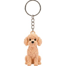 Lento Desing 3D Baskı Poodle (Kaniş) Figürlü Anahtarlık - Sevimli Evcil Hayvan Çanta ve Anahtar Aksesuarı