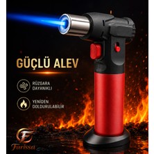 farissu XHG8877 Güçlü Jet Alevli, Rüzgara Dayanıklı ve Çocuk Kilitli Pürmüz Çakmak