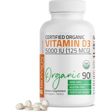 Bronson Vitamin D3 5,000 Iu (125 Mcg), Usda Certified Organic, 90 Tablets