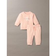 Calvin Klein Unisex Pembe Calvin Klein Monogram Cn Sweatshı, Tgı Pembe Çocuk Eşofman Takımı