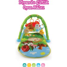Babycim Piyanolu Çiftlik Desenli Yenidoğan Bebek Oyun Halısı, Çıngıraklı Aktivite Merkezi