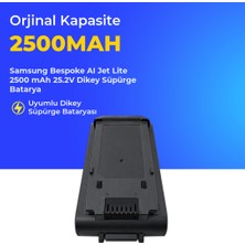 Ümit Maker Samsung Bespoke Aı Jet Lite 2500 Mah 25.2V Dikey Süpürge Batarya