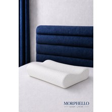 Morphello Çift Boyun Destekli Ortopedik Visco Yastık 54X40 cm – Ergonomik Baş Boyun Yastığı, Orta Sert, Yıkanabilir Kılıflı