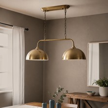 Bamyum Brillar Ikili Eskitme Metal Rustik E27 Salon Yemek Masası Sarkıt Avize