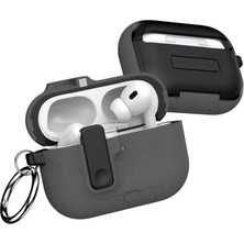 Hsc Bilişim Minesk Airpods Pro 3 ile Uyumlu Fabric Serisi Özel Kilitli Tasarım ve Kumaş Yüzeyli Kılıf Darbelere