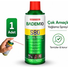 Badem10 Çok Amaçlı Yağlama Sprey 200 ml Temizleme Nem Koruyucu Sürtünme Azaltıcı Çok Bakım Yağı Yağlayıcı