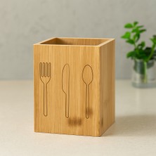 Hsc Bilişim Ahşap Bambu Kaşıklık Organizer 9x9 cm