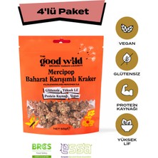 The Good Wild Mercipop Baharat Karışımlı Kraker | Glutensiz Vegan Atıştırmalık | Ilave Şekersiz |yüksek Lif |4X55G