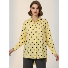 Trend Butik Burada Kadın Puantiyeli Oversize Gömlek