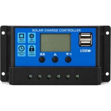 Gümrük Bey Demeras 12V/24V 10A Güneş Enerjisi Şarj Kontrol Cihazı LCD ve USB Çıkışlı Regülatör