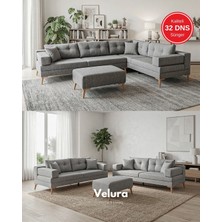 Velura Home & Living Zeri Yataklı Puzzle Modüler Köşe Koltuk Takımı & Köşe Takımı - Gri - 104
