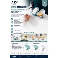Ak Avm Vantuzlu Giderli Sabunluk, Banyo ve Mutfak Uyumlu Tezgah Üstü Katı Sabunluk
