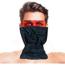 Usm Baf Bandana Çoklu Kafatası Mavi Siyah Maske