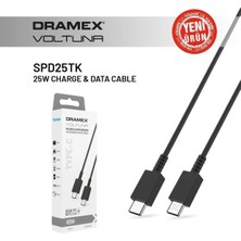 Dramex  Poco F4 Gt Uyumlu  SPD25TK 25W Type-C To Type-C Hızlı Şarj ve Data Kablosu