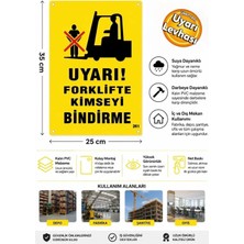 Ergündoğdu 'Uyarı Forklifte Kimseyi Bindirme' Uyarı Ikaz Levhası Pvc 35X25 cm