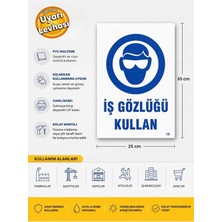 Ergündoğdu 'İş Gözlüğü Kullan' Uyarı Ikaz Levhası Pvc 35X25 cm