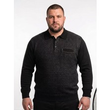 Onno Erkek Battal Polo Yaka Triko Kazak Bel Lastikli Çelik Örgü Klasik Kalıp