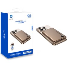 Lito LP08 5000 Mah Ekranlı Ultra Ince Magsafe Powerbank,çöl