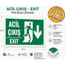 Ergündoğdu 'Acil Çıkış Exıt Aşağı' Uyarı Ikaz Levhası Pvc 35X25 cm