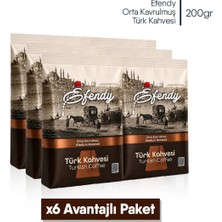 Shazel Efendy Geleneksel Türk Kahvesi | Orta Kavrulmuş | Doypack | 200 gr | 6 Adet