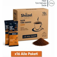 Shazel Hazır Türk Kahvesi | Sade | 100 gr | 16 Adet