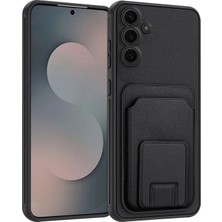 Samsung Galaxy S26 Uyumlu Kılıf Zebana Flexstand Kartlıklı Silikon Kılıf Siyah