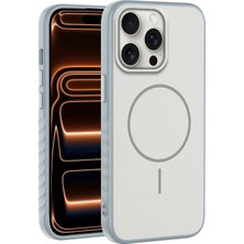 Apple iPhone 14 Pro Max Uyumlu Kılıf Zebana Mono M-Safe Silikon Kılıf Gri