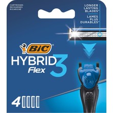 Dora Shopping Hybrid 3 Flex 4'lü Yedek Tıraş Bıçağı Kartuşu, 3 Nano Teknolojik Titanyum Bıçak, E Vitaminli Gen