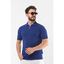 Onno Pamuklu Fermuarlı Desenli Triko Tshirt