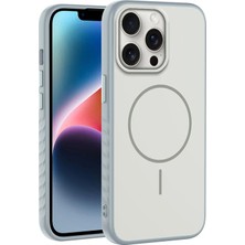 Apple iPhone 13 Pro Max Uyumlu Kılıf Zebana Mono M-Safe Silikon Kılıf Gri