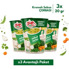 Shazel Hazır Çorba | Bardakta Kremalı Sebze Çorbası | 20 gr | 3'lü Avantaj Paketi