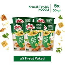 Shazel Snapeats Bardakta Kremalı Tavuklu Noodle Çorbası 55G >x5