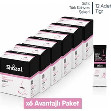 Shazel Hazır Sütlü Türk Kahvesi | Şekerli | 12'li x 9 gr | 6 Kutu