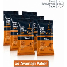 Shazel Hazır Türk Kahvesi | Sade | 100 gr | 6 Adet
