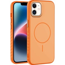Apple iPhone 11 Uyumlu Kılıf Zebana Mono M-Safe Silikon Kılıf Turuncu