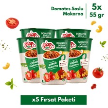 Shazel Hazır Makarna | Domates Soslu Çabuk Makarna | 65 gr | 5'li Fırsat Paketi