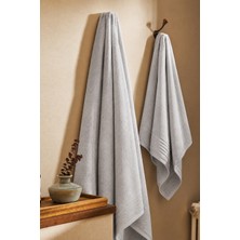 Teohomelinens  Ephesus Banyo Havlusu Seti, 2'li Set, %60 Bambu %40 Pamuk, Açık Gri