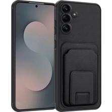 Samsung Galaxy A56 Uyumlu Kılıf Zebana Flexstand Kartlıklı Silikon Kılıf Siyah