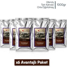 Shazel Efendy Geleneksel Türk Kahvesi | Orta Kavrulmuş | Öğütülmüş | Doypack | 1000 gr | 6 Adet