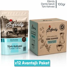 Shazel Efendy Geleneksel Damla Sakızlı Türk Kahvesi | Doypack | 100 gr | 12 Adet