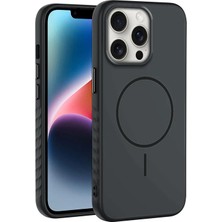 Apple iPhone 13 Pro Max Uyumlu Kılıf Zebana Mono M-Safe Silikon Kılıf Siyah