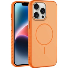 Apple iPhone 13 Pro Max Uyumlu Kılıf Zebana Mono M-Safe Silikon Kılıf Turuncu