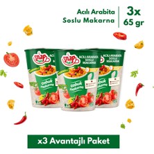 Shazel Hazır Makarna | Acılı Arabiata Çabuk Makarna | 65 gr | 3'lü Avantaj Paketi