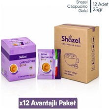 Shazel Cappuccino + Granül Çikolata | 25 gr | 12 Adet x 1 Kutu | 12 Adet