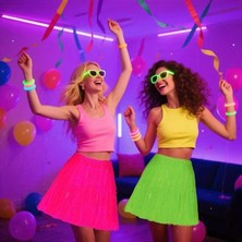 Ozkr Store Neon Sarı Hawaii Parti Eteği 40 cm